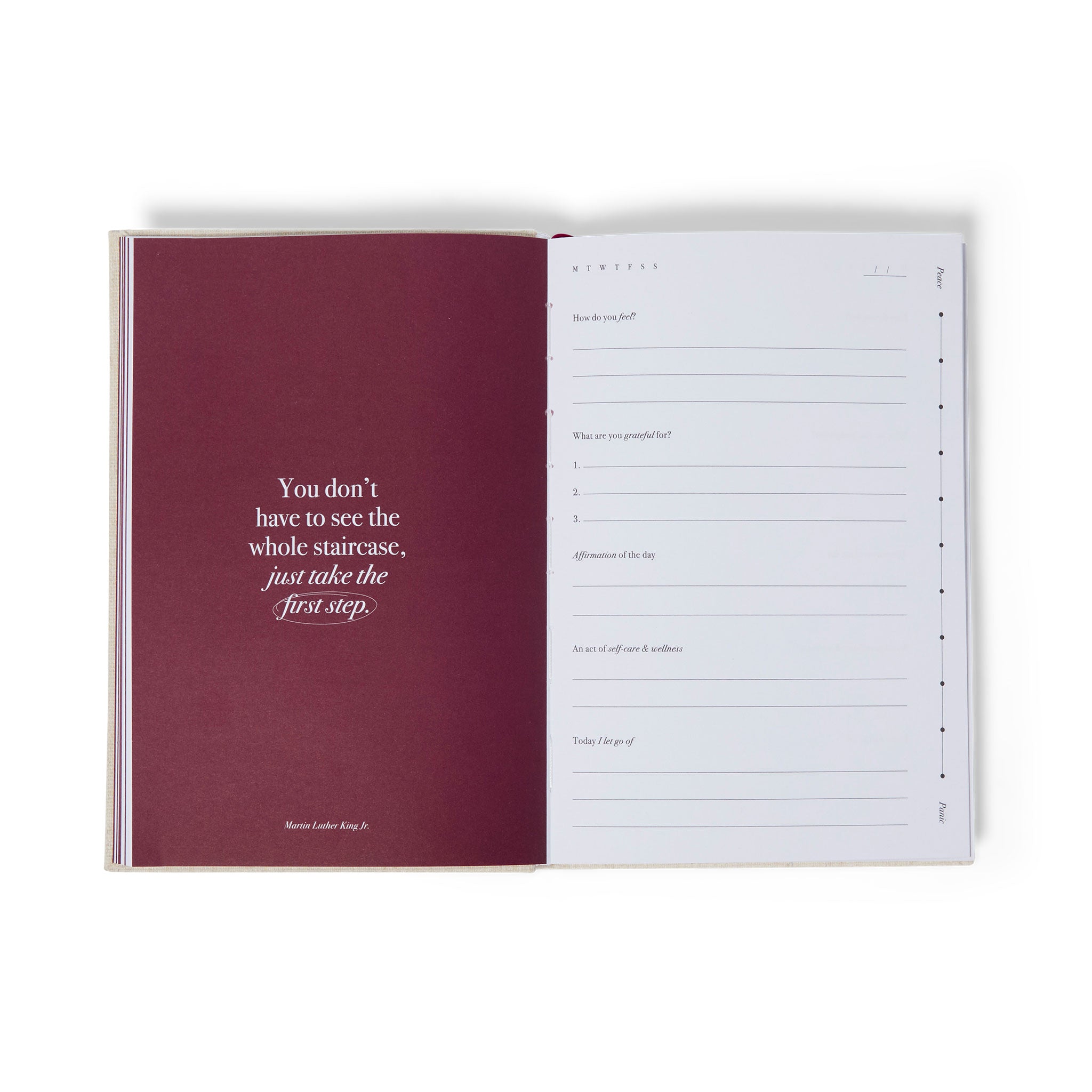 The Head Plan x Louise Thompson GRATEFUL Gratitude Journal open to daily page layout