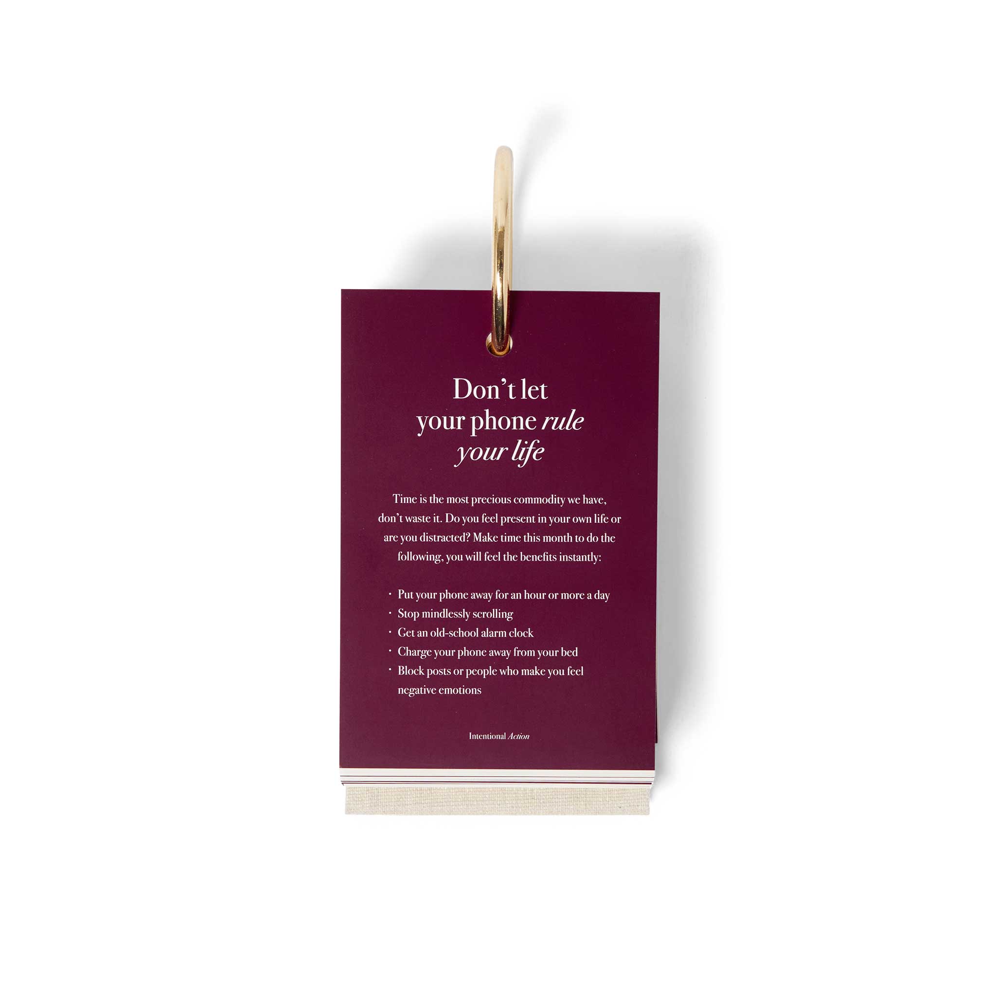 The Head Plan x Louise Affirmation Flip Deck showing weekly inspired action page