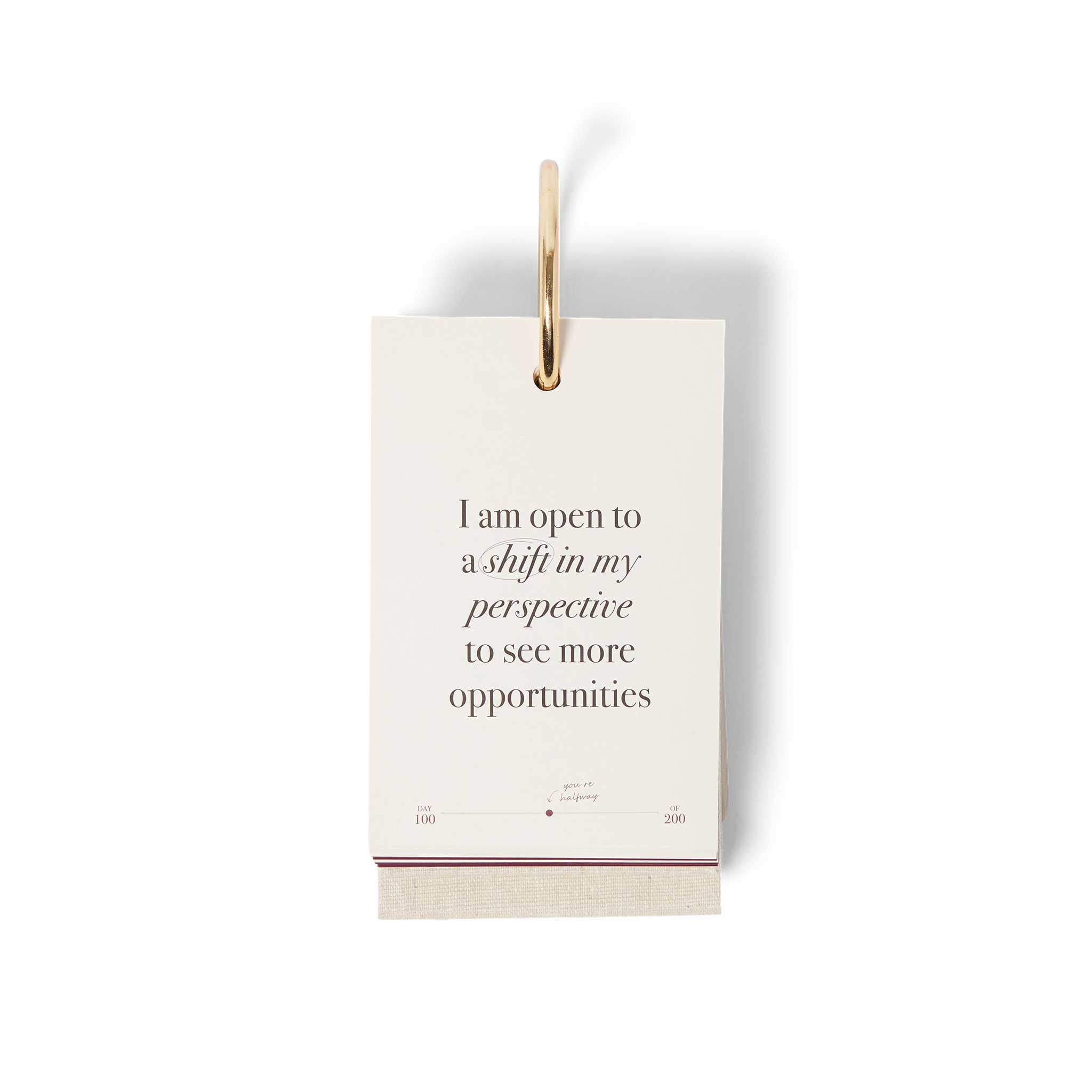 The Head Plan x Louise Affirmation Flip Deck showing affirmation page