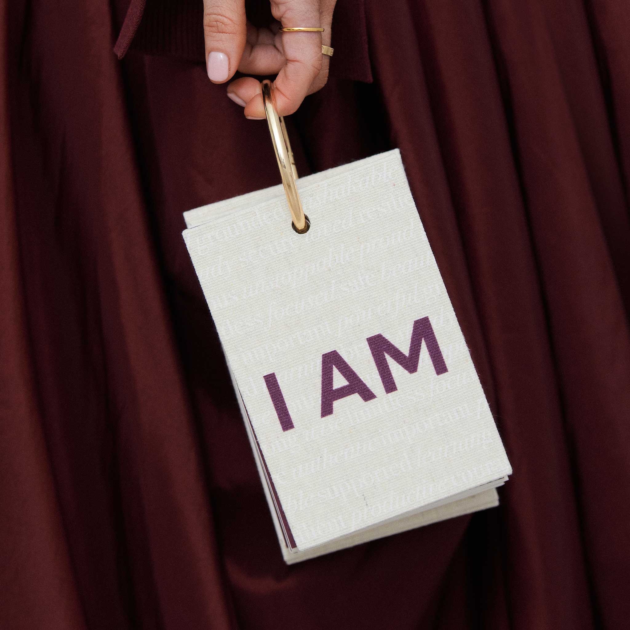 Louise Thompson holding The Head Plan x Louise Affirmation Flip Deck
