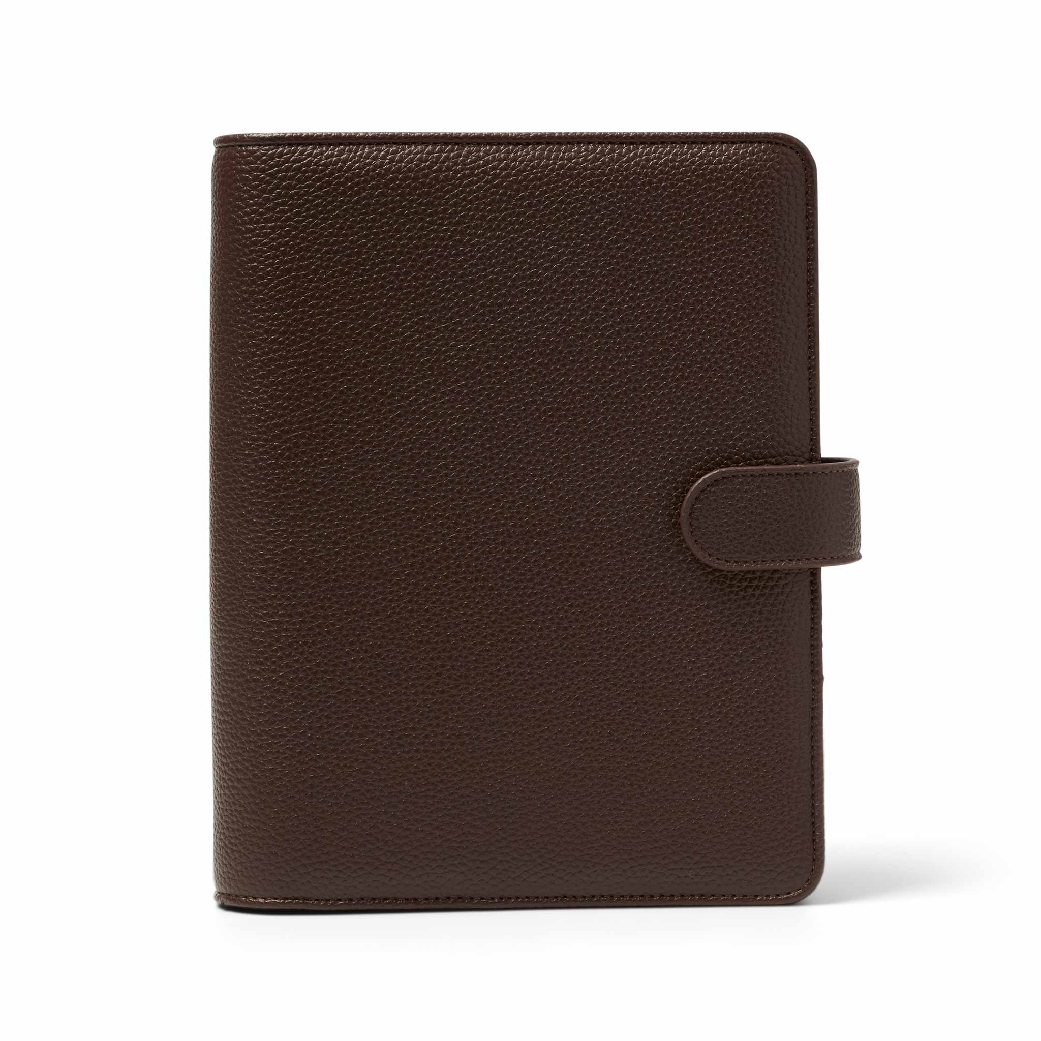 The Head Plan Agenda A5 premium vegan leather ring binder in the colour espresso #color_espresso