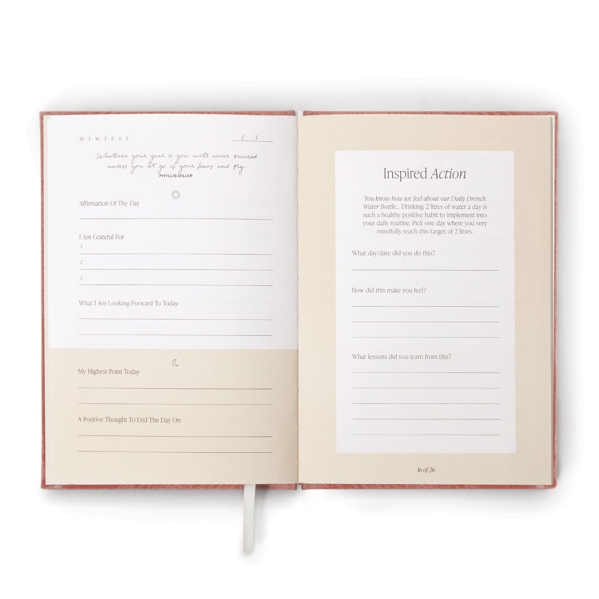 gratitude journal the head plan open pink #color_pink