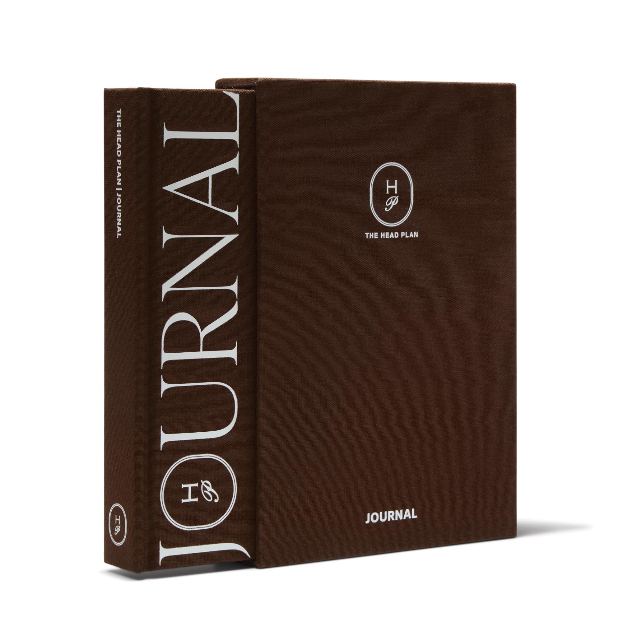 The Head Plan Journal packaged in a slipcase box in the colour Espresso #color_espresso