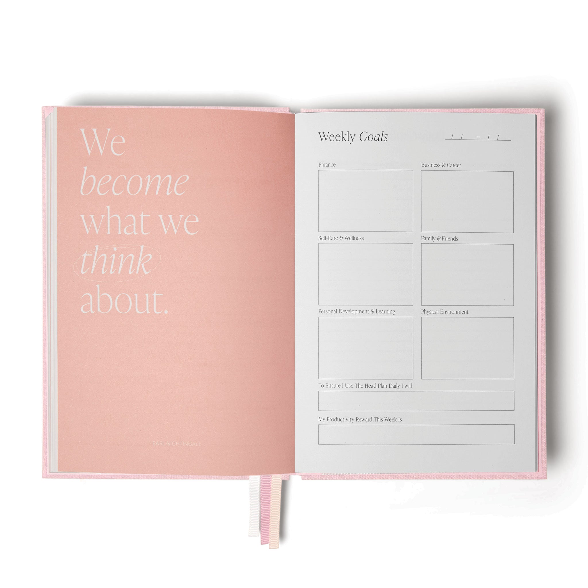 the head plan journal reflection page soft pink #color_soft pink