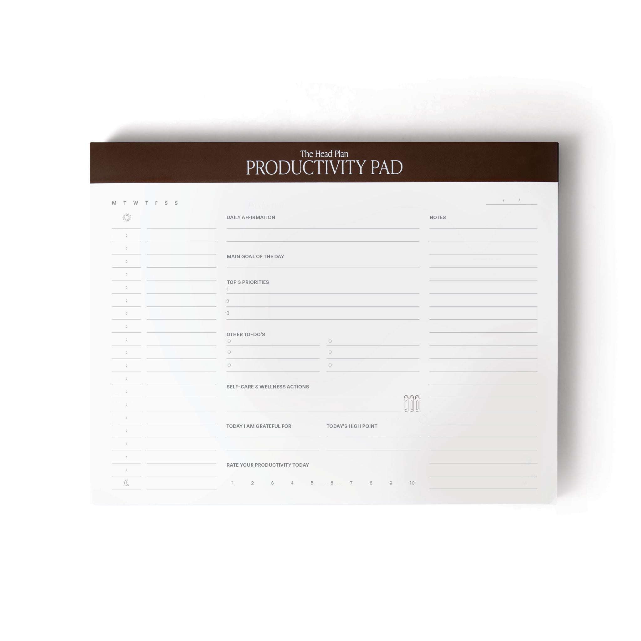 the head plan productivity desk pad cover espresso #color_espresso