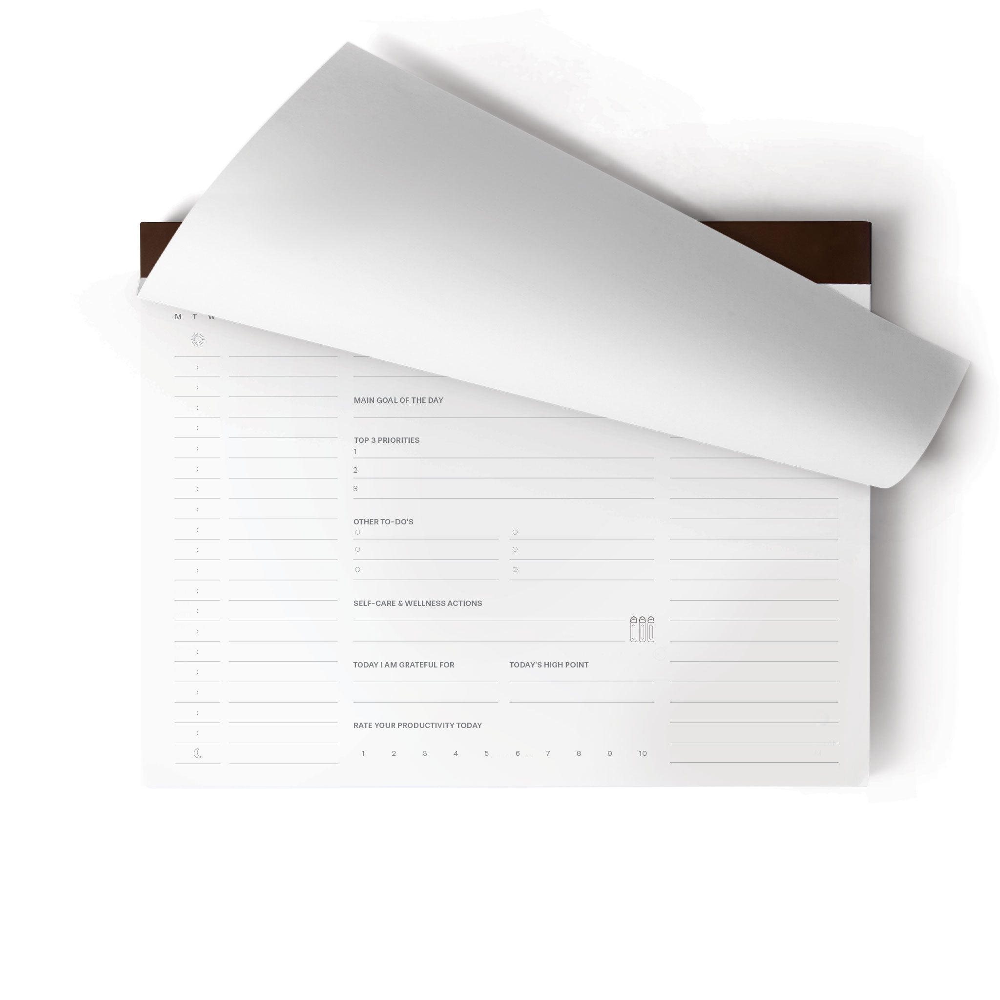 the head plan productivity desk pad cover page turn espresso #color_espresso