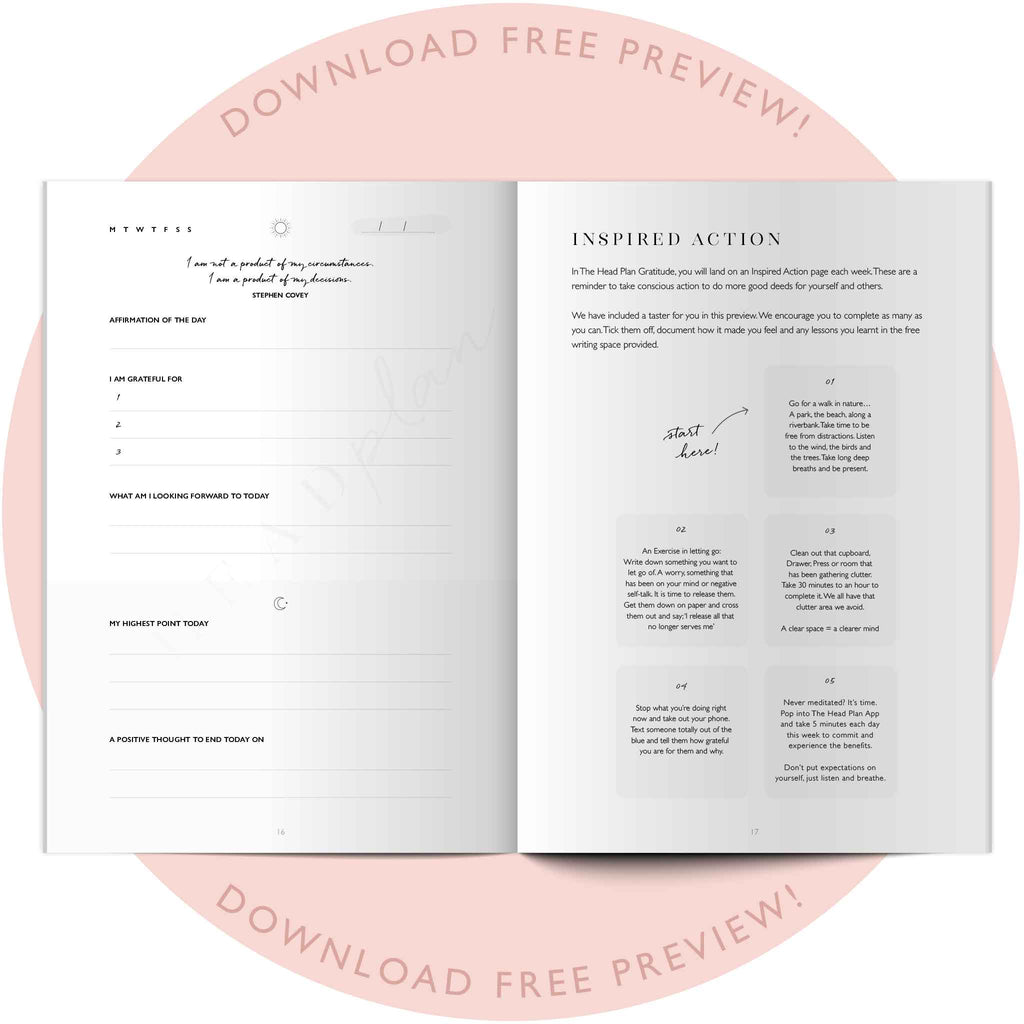 The Head Plan Gratitude Journal Preview