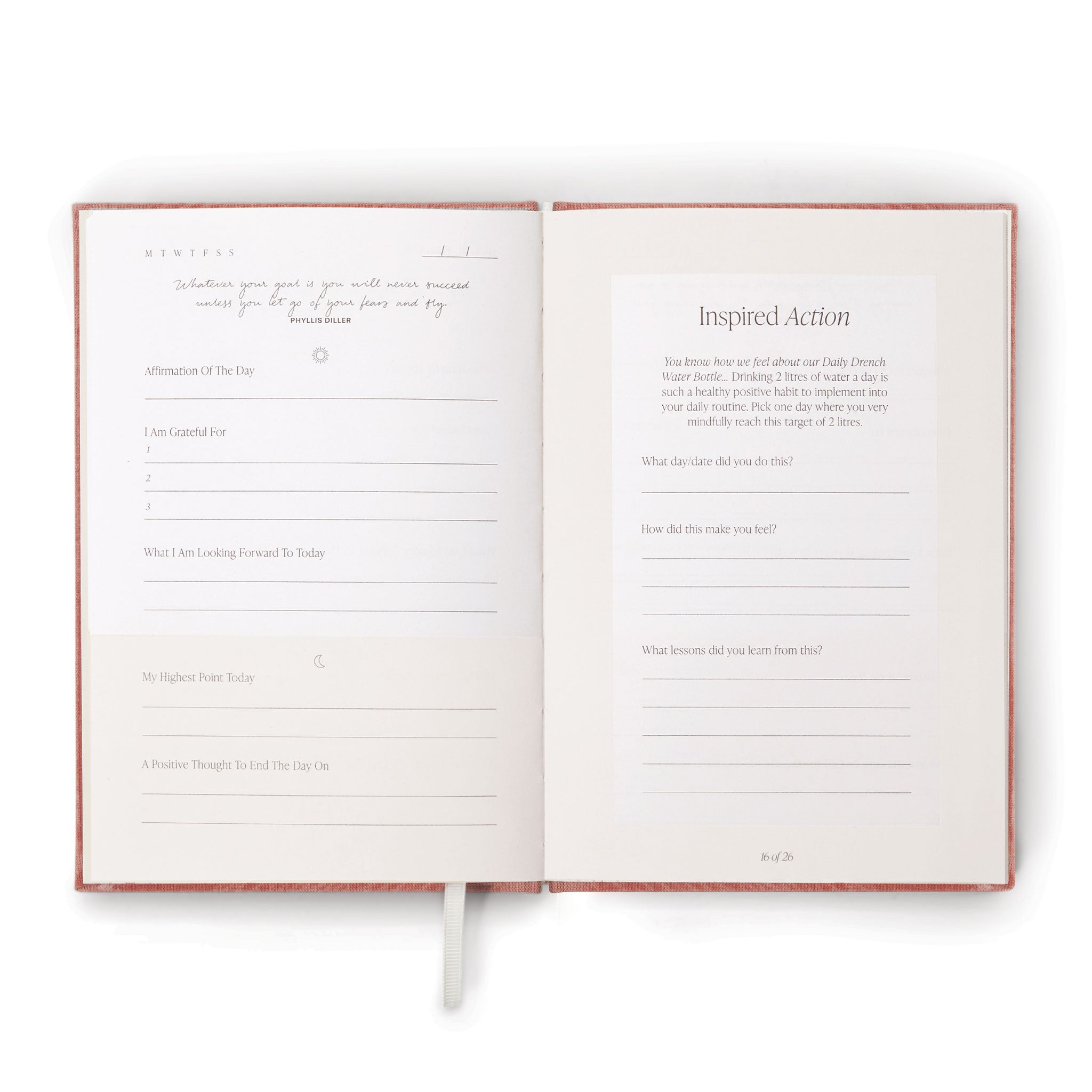 gratitude journal the head plan open pink #color_pink