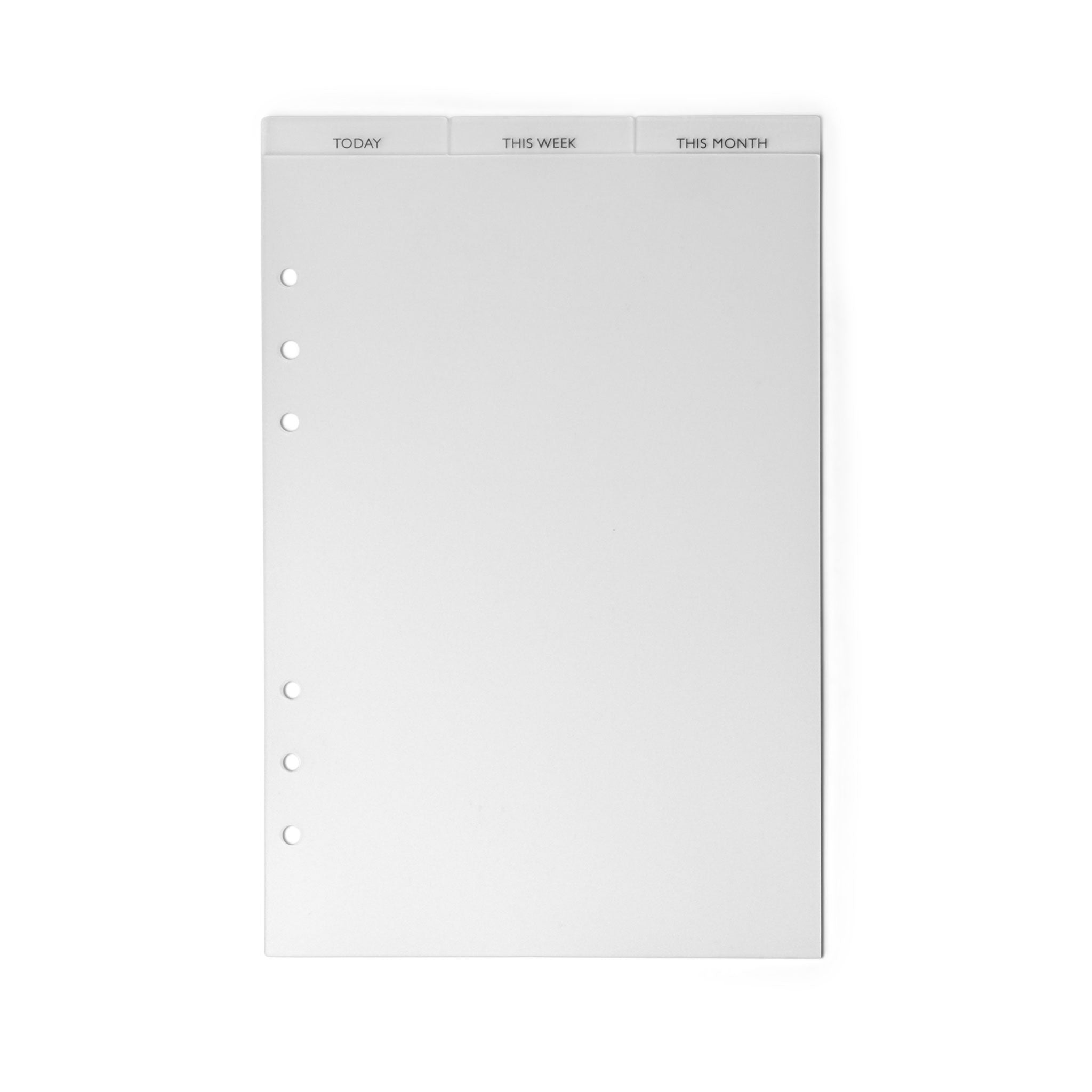 The Head Plan Agenda Accessories PVC frosted divider tabs labeled Today, This Week, and This Month