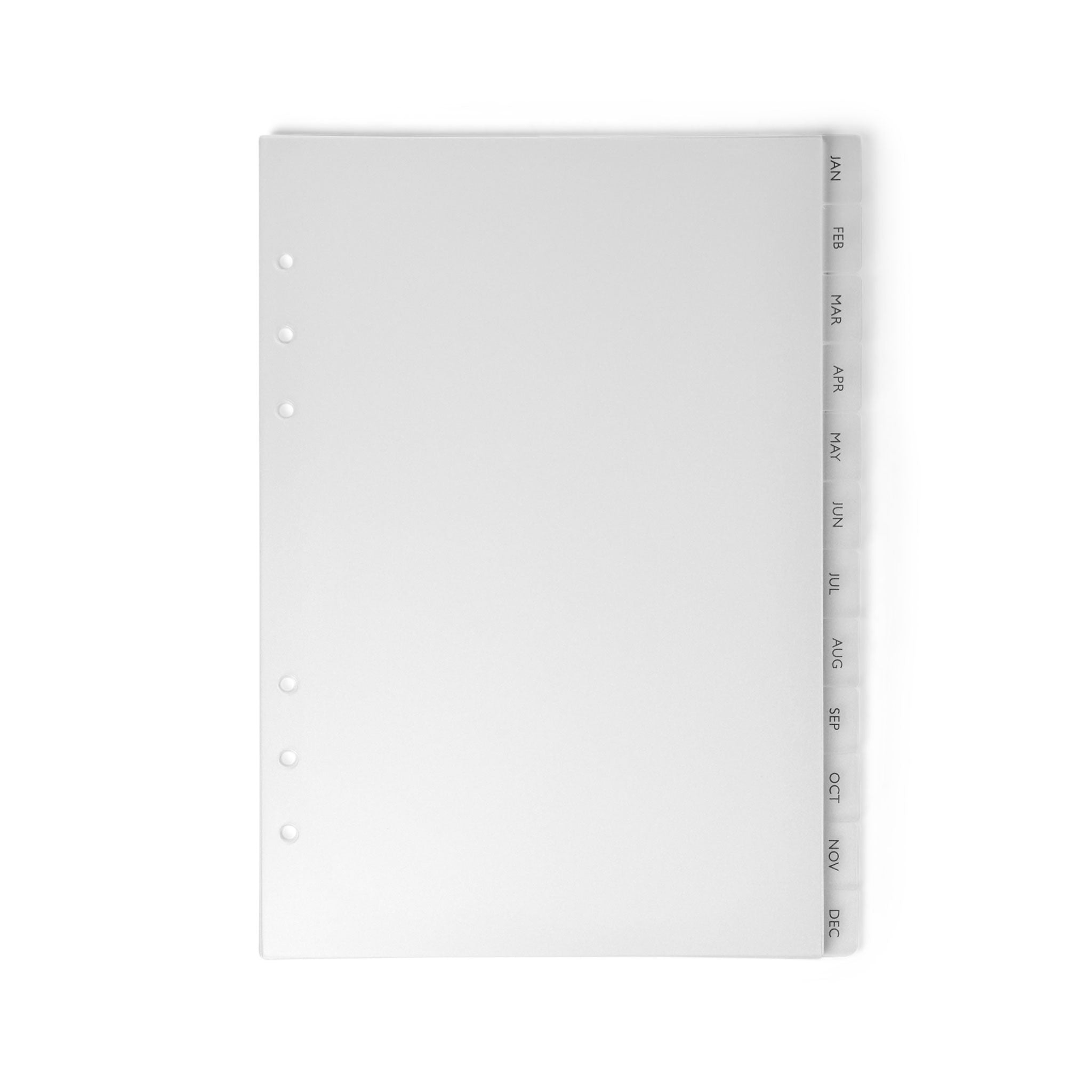 The Head Plan Agenda Accessories set of PVC frosted monthly divider tabs for each month of the year