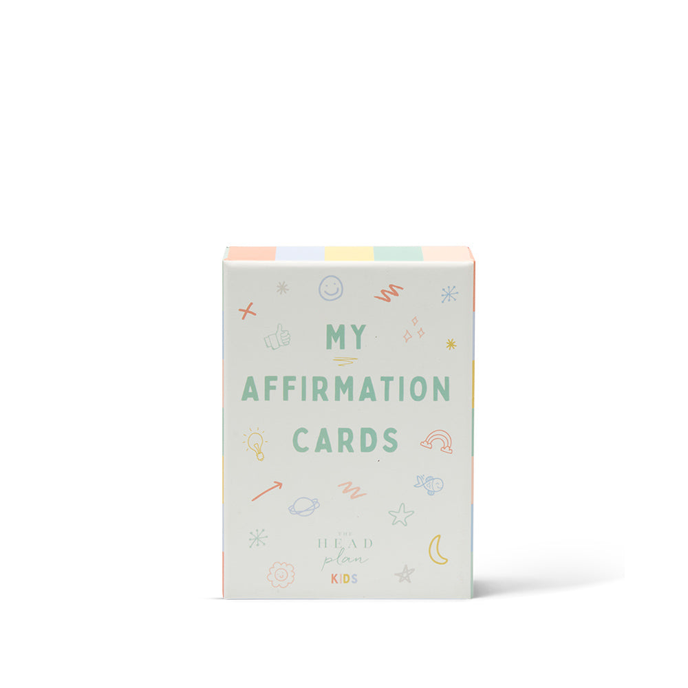 The Head Plan Kids Affirmation Cards box cover showing colourful packaging