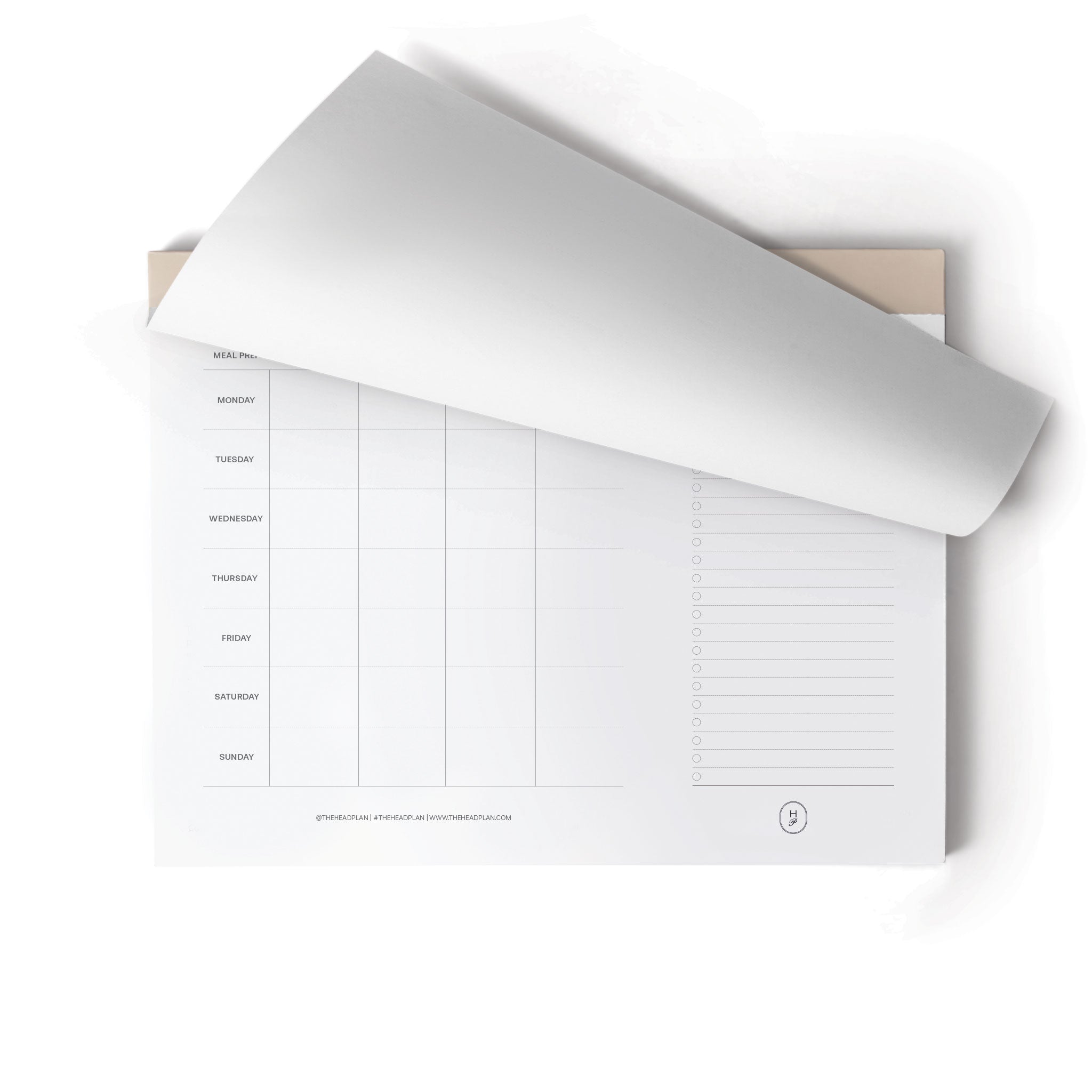 the head plan nourish meal food planner pad flip