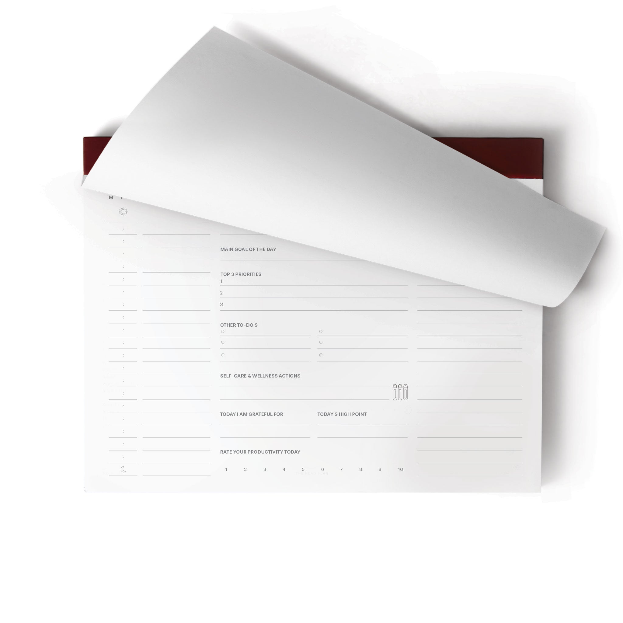 the head plan productivity desk pad cover page turn burgundy #color_burgundy